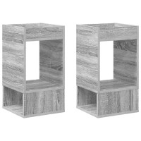 Produktbild för Sidobord 2 pcs Grå Sonoma 30 x 30 x 56 cm Konstruerat trä