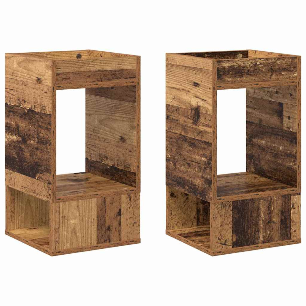 Produktbild för Sidobord 2 pcs Gammalt trä 30 x 30 x 56 cm Konstruerat trä