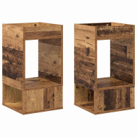 Produktbild för Sidobord 2 pcs Gammalt trä 30 x 30 x 56 cm Konstruerat trä