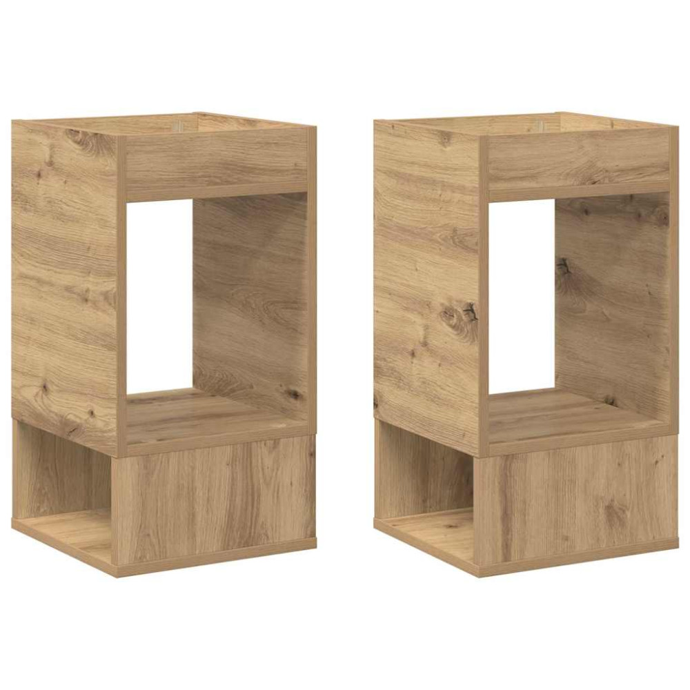 Produktbild för Sidobord 2 pcs Artisan Ek 30 x 30 x 56 cm Konstruerat trä