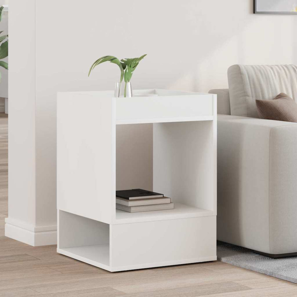 Produktbild för Sidobord Vit 40 x 40 x 56 cm Konstruerat trä