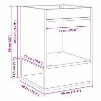 Produktbild för Sidobord Vit 40 x 40 x 56 cm Konstruerat trä