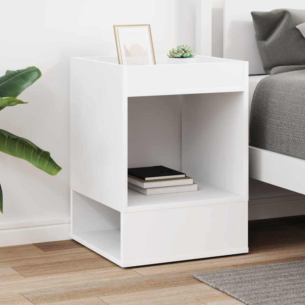 Produktbild för Sidobord Vit 40 x 40 x 56 cm Konstruerat trä