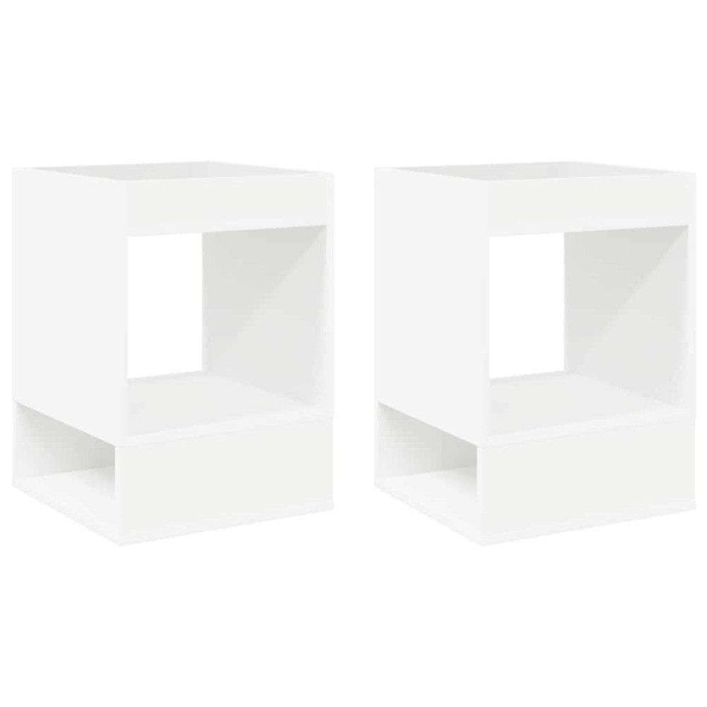 Produktbild för Sidobord 2 pcs Vit 40 x 40 x 56 cm Konstruerat trä