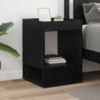 Produktbild för Sidobord Svart Ek 40 x 40 x 56 cm Konstruerat trä