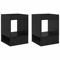 Produktbild för Sidobord 2 pcs Svart Ek 40 x 40 x 56 cm Konstruerat trä