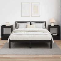 Produktbild för Sidobord 2 pcs Svart Ek 40 x 40 x 56 cm Konstruerat trä