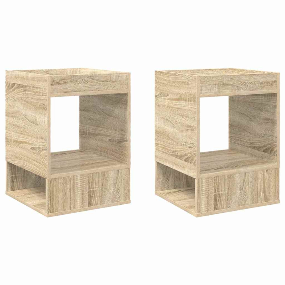 Produktbild för Sidobord 2 pcs Sonoma-ek 40 x 40 x 56 cm Konstruerat trä