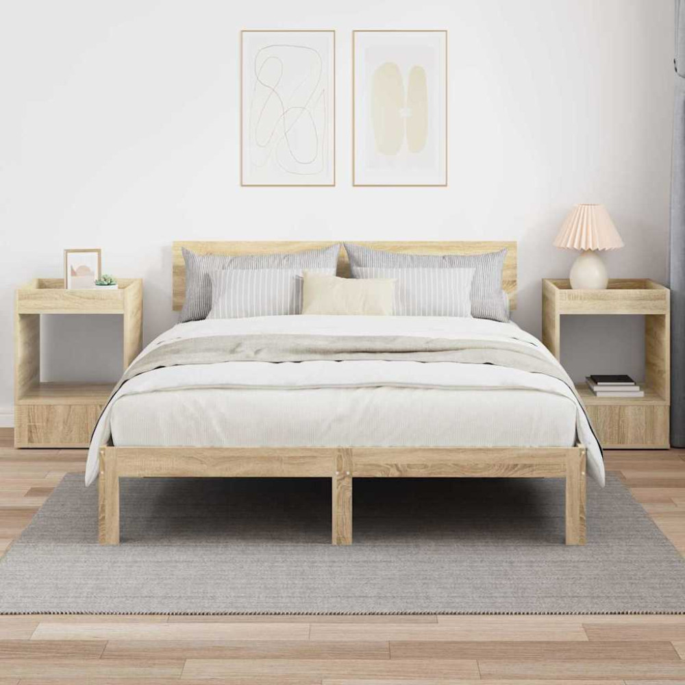 Produktbild för Sidobord 2 pcs Sonoma-ek 40 x 40 x 56 cm Konstruerat trä