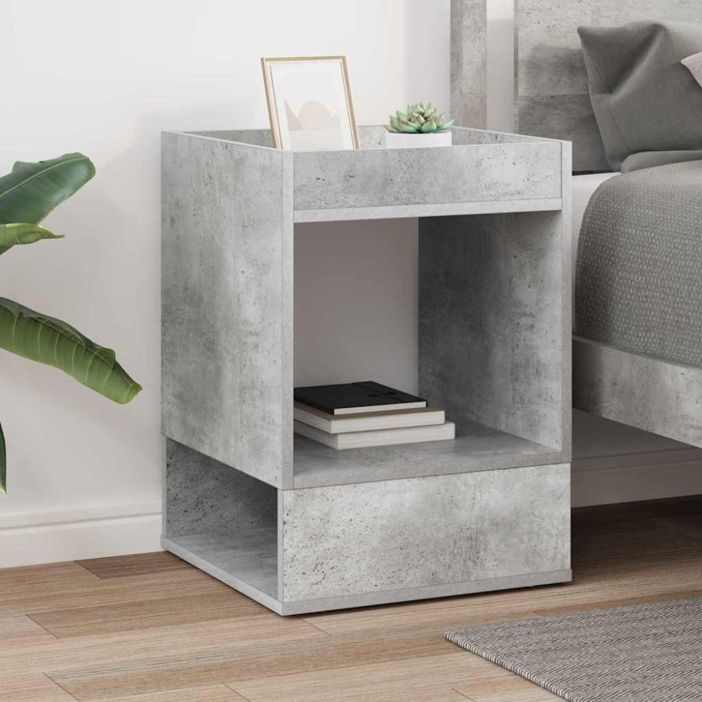 Produktbild för Sidobord Betonggrå 40 x 40 x 56 cm Konstruerat trä