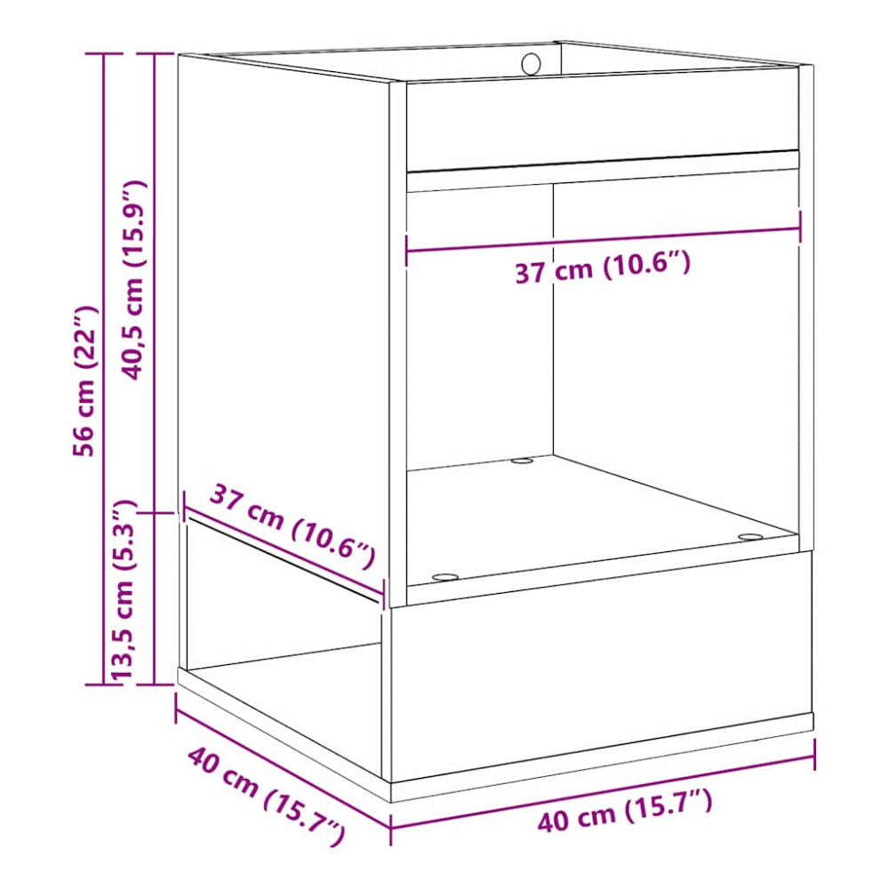 Produktbild för Sidobord 2 pcs Betonggrå 40 x 40 x 56 cm Konstruerat trä