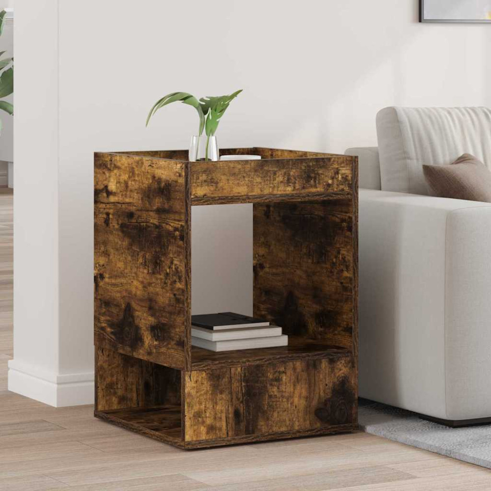 Produktbild för Sidobord Rökt ek 40 x 40 x 56 cm Konstruerat trä