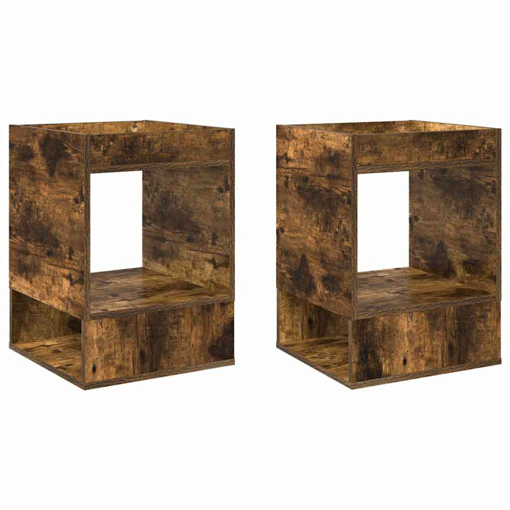 Produktbild för Sidobord 2 pcs Rökt ek 40 x 40 x 56 cm Konstruerat trä