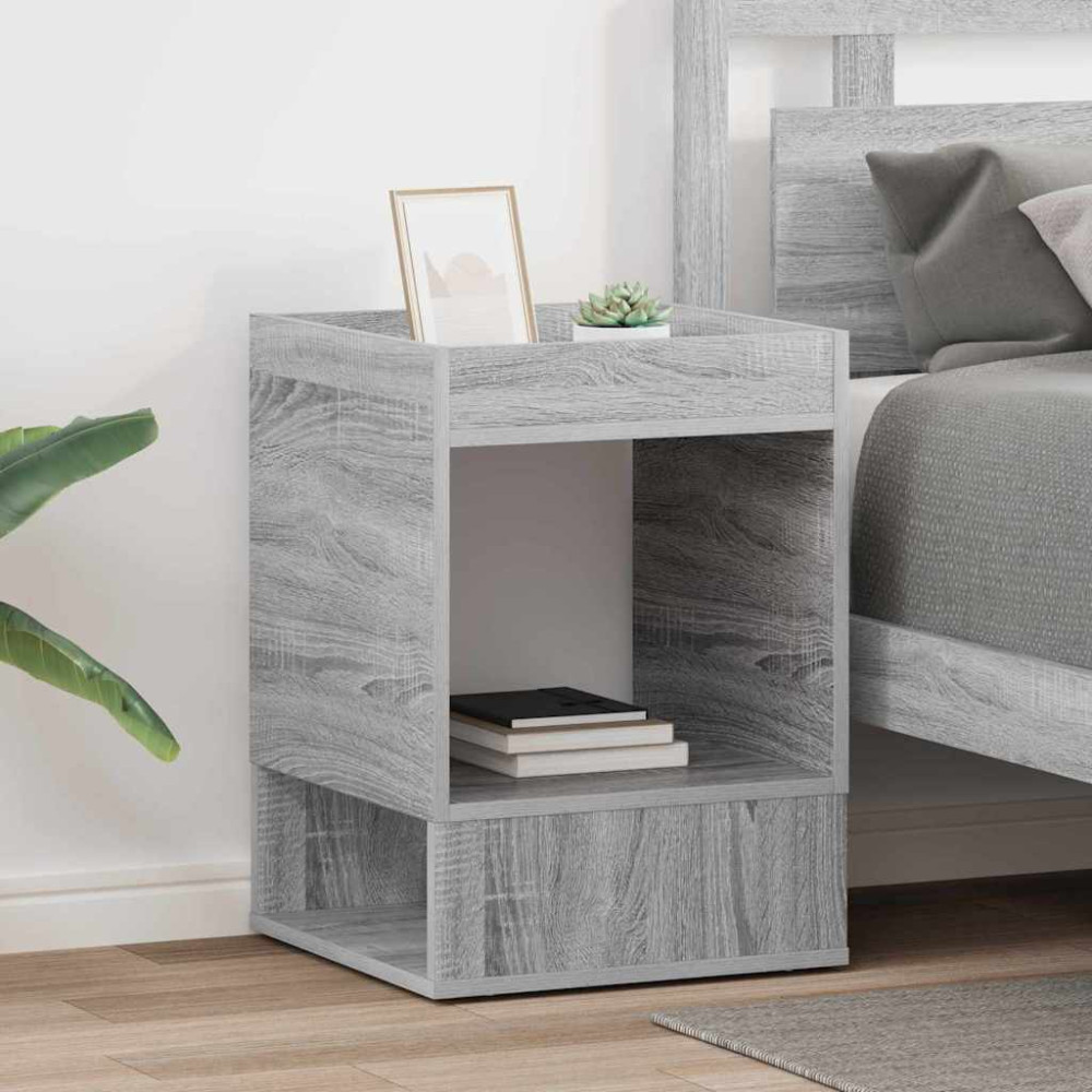 Produktbild för Sidobord 2 pcs Grå Sonoma 40 x 40 x 56 cm Konstruerat trä