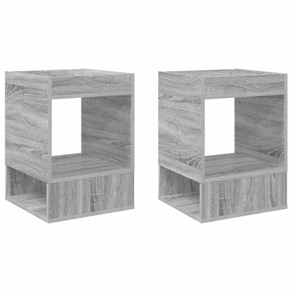 Produktbild för Sidobord 2 pcs Grå Sonoma 40 x 40 x 56 cm Konstruerat trä