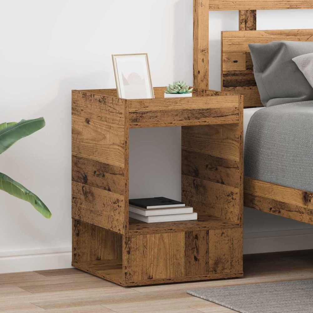 Produktbild för Sidobord 2 pcs Gammalt trä 40 x 40 x 56 cm Konstruerat trä