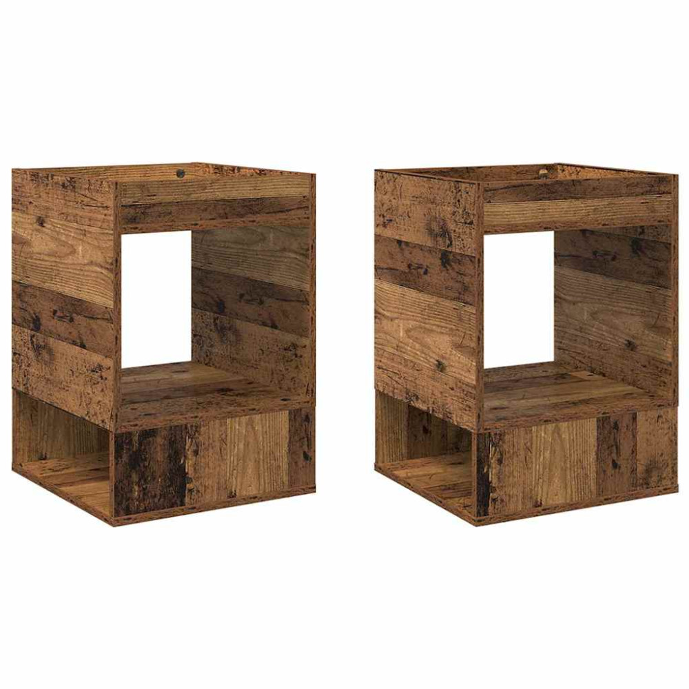 Produktbild för Sidobord 2 pcs Gammalt trä 40 x 40 x 56 cm Konstruerat trä