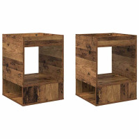 Produktbild för Sidobord 2 pcs Gammalt trä 40 x 40 x 56 cm Konstruerat trä