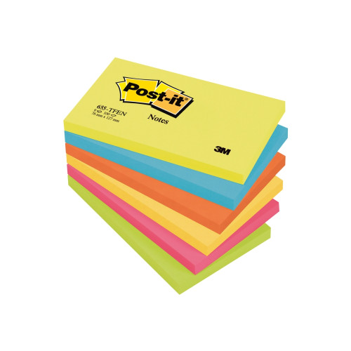 3M Post-it 655-TFEN - anteckningar - 127 x 76 mm - 600 ark (6 x 100)