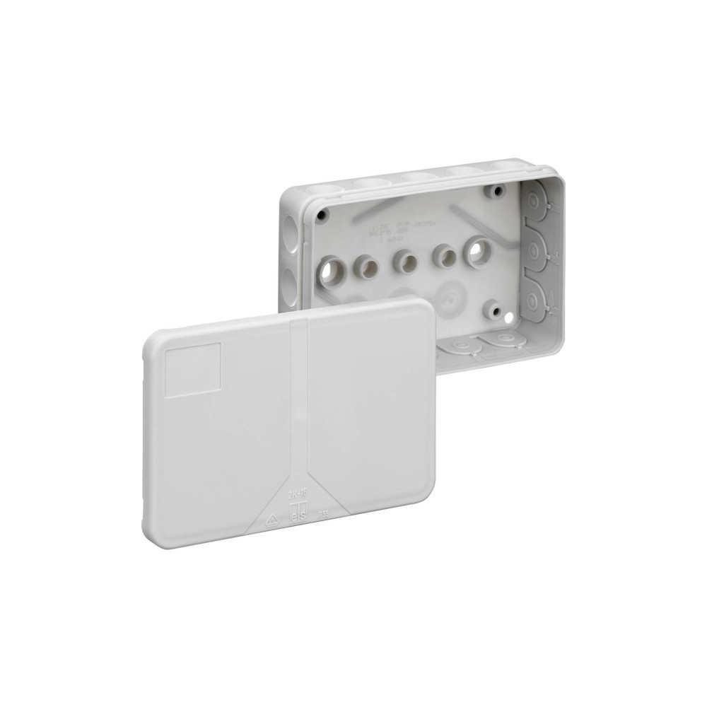 Produktbild för Gren-/fördelningsdosa 2,5mm² 2K-16-L 130x85x37mm med 19 memb...
