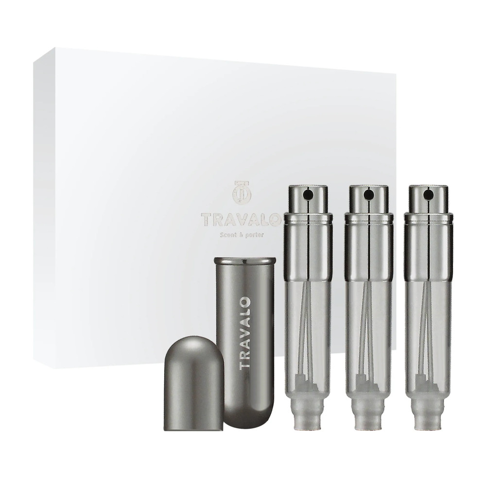 Produktbild för Travalo Classic refillable perfume atomizer 3x5 ml Titanium