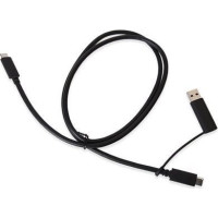 Produktbild för USB-kabel Wortmann AG USB-A + USB-C – USB-C, svart (TYP-C KA...