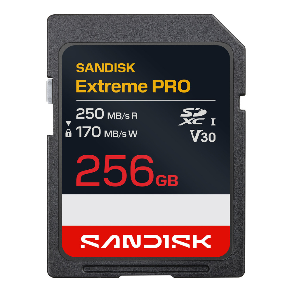 Produktbild för SD Extreme Pro 256GB 250/170MB/s C10 UHS U3 V30 RPD2