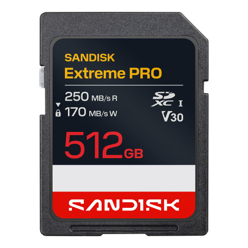 SANDISK SD Extreme Pro 512GB 250/170MB/s C10 UHS U3 V30 RPD2