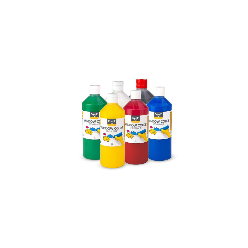 Produktbild för Fönsterfärg CREALL 6x500ml sort. färger