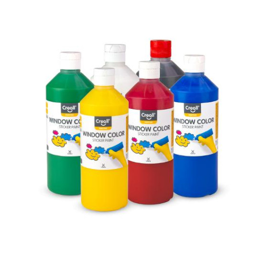 Creall Fönsterfärg CREALL 6x500ml sort. färger