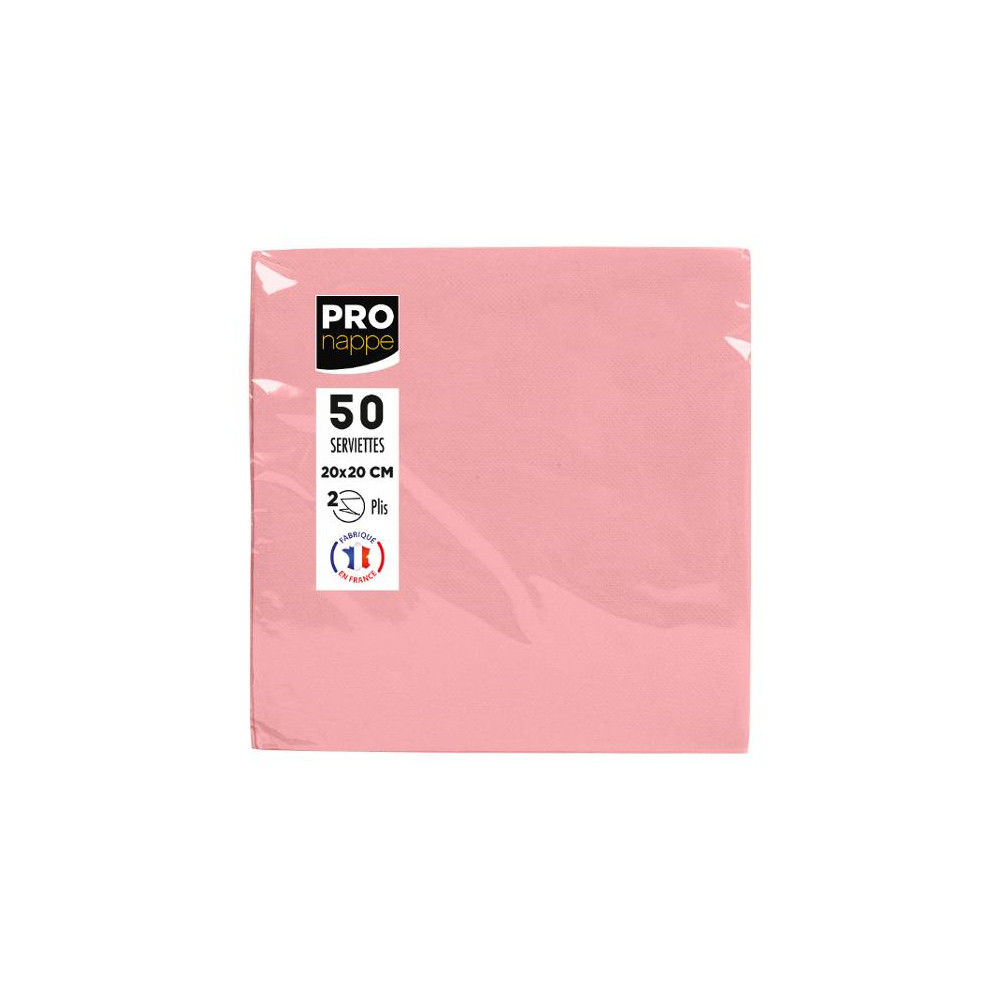 Produktbild för Servett PRONAPPE 20x20cm rosa 50/fp