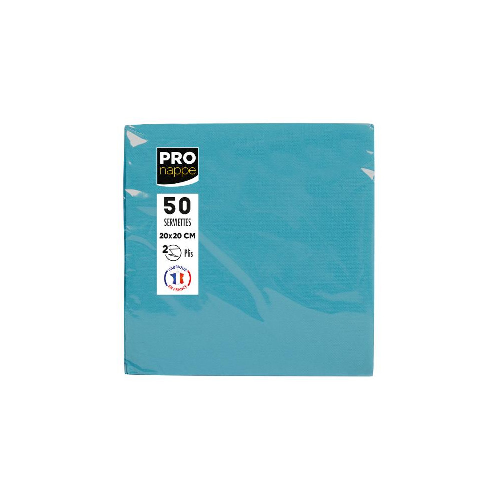 Produktbild för Servett PRONAPPE 20x20cm turkos 50/fp