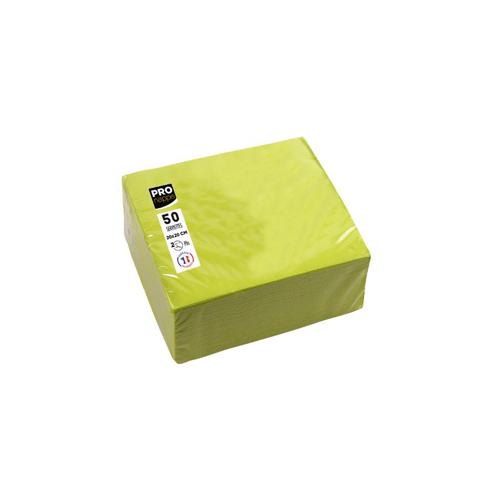Produktbild för Servett PRONAPPE 20x20cm kiwi 50/fp