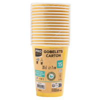 Produktbild för Pappersbägare PRONAPPE 20cl gul 15/fp