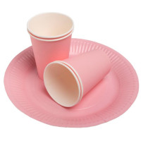 Produktbild för Pappersbägare PRONAPPE 20cl rosa 15/fp