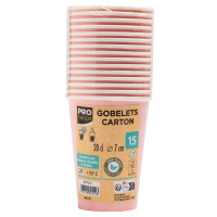 Produktbild för Pappersbägare PRONAPPE 20cl rosa 15/fp