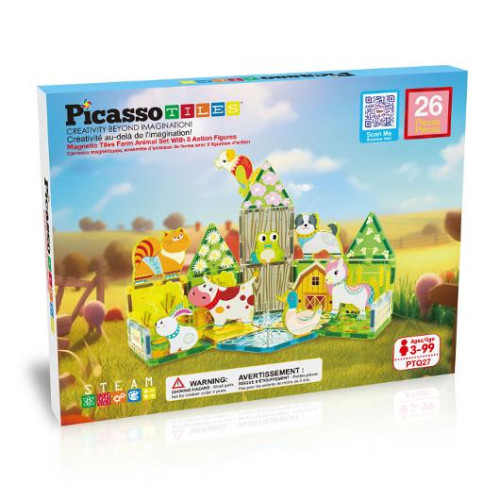 PicassoTiles Picasso magnetset bondgårdsdjur 26delar