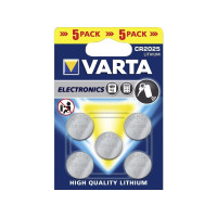 Produktbild för Varta 6025101415, engångsbatteri, CR2025, litium, 3 V, 5 st,...