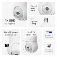 Produktbild för Hombli Bulb Cam 4K övervakningskamera