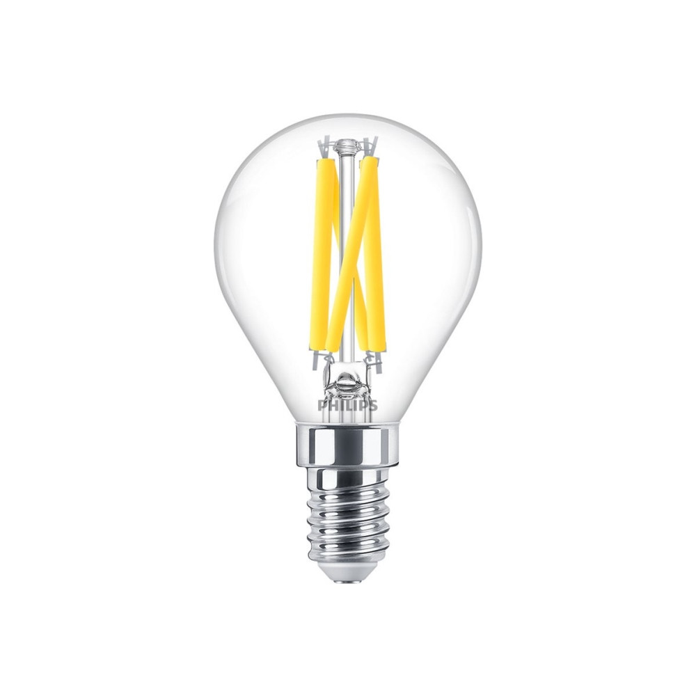 Produktbild för Philips - LED-glödlampa med filament - form: P45 - klar finish - E14 - 5.9 W - varmt vitt ljus - 2200-2700 K