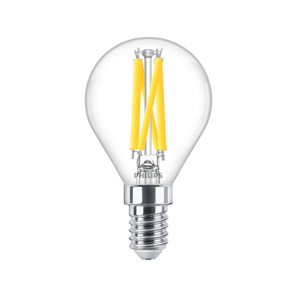 Produktbild för Philips - LED-glödlampa med filament - form: P45 - klar finish - E14 - 5.9 W - varmt vitt ljus - 2200-2700 K