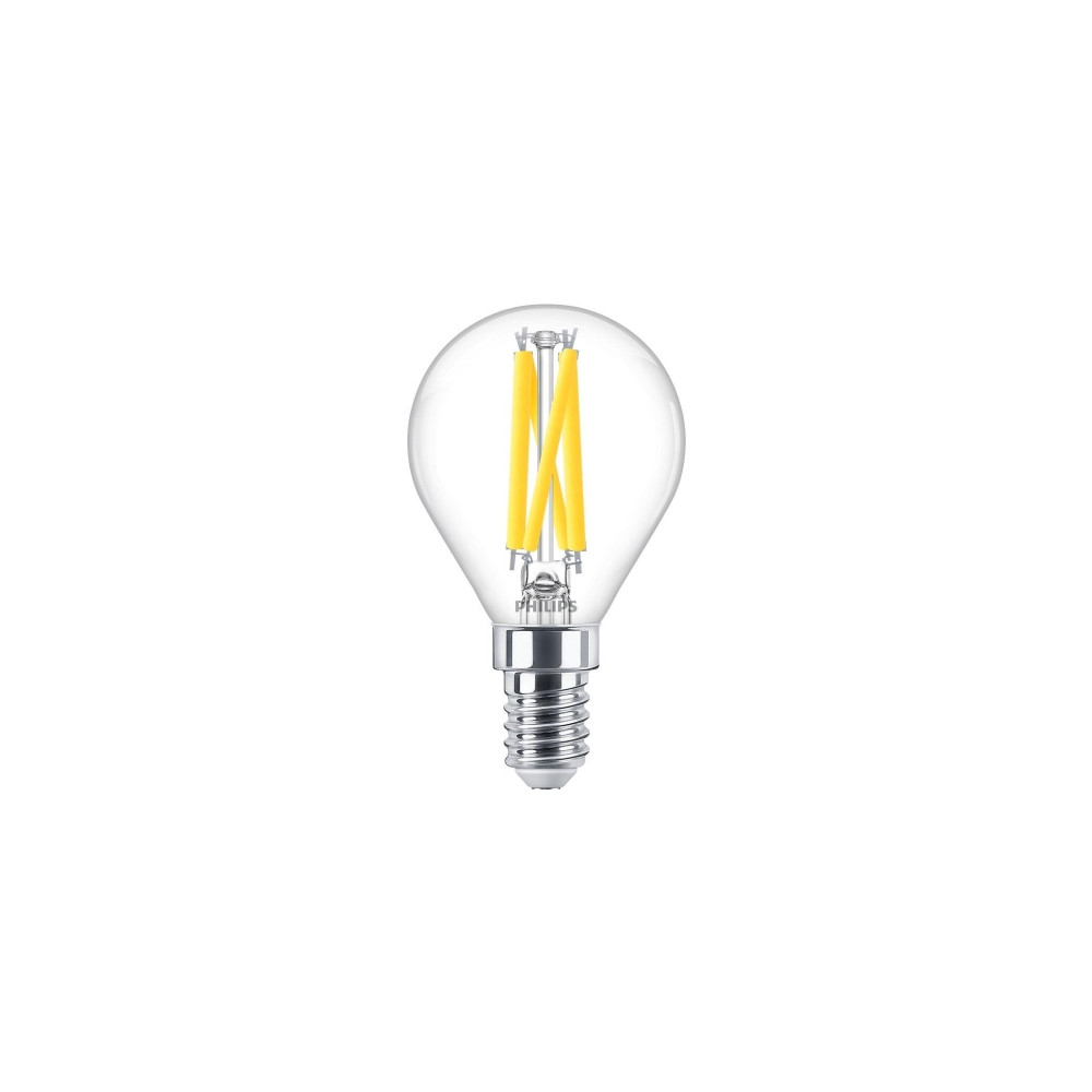 Produktbild för Philips - LED-glödlampa med filament - form: P45 - klar finish - E14 - 5.9 W - varmt vitt ljus - 2200-2700 K