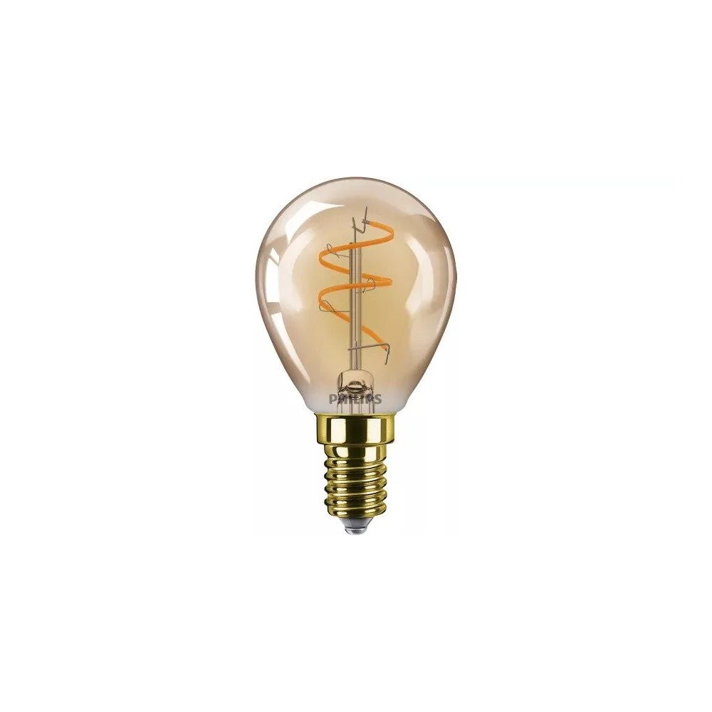 Produktbild för Philips Vintage LED - LED-glödlampa med filament - form: G95 - E14 - 3.1 W - flamljus - 2200 K - bärnsten