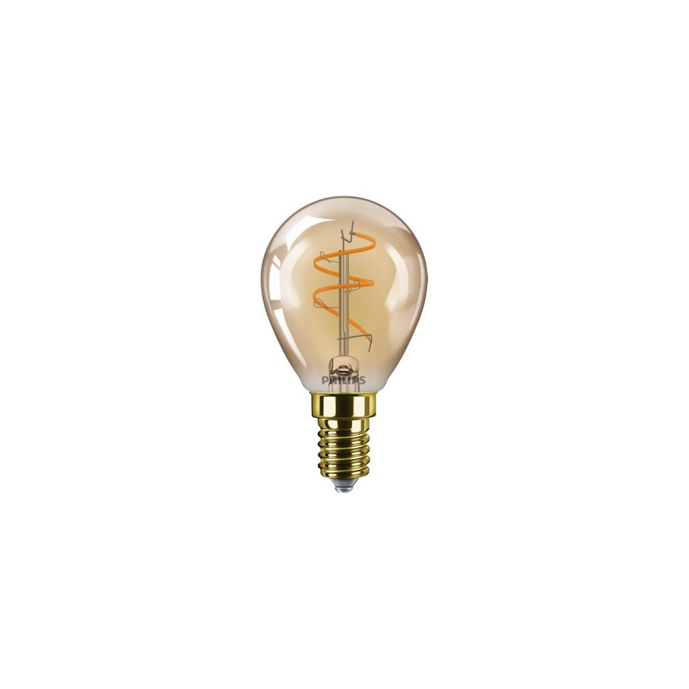 Produktbild för Philips Vintage LED - LED-glödlampa med filament - form: G95 - E14 - 3.1 W - flamljus - 2200 K - bärnsten