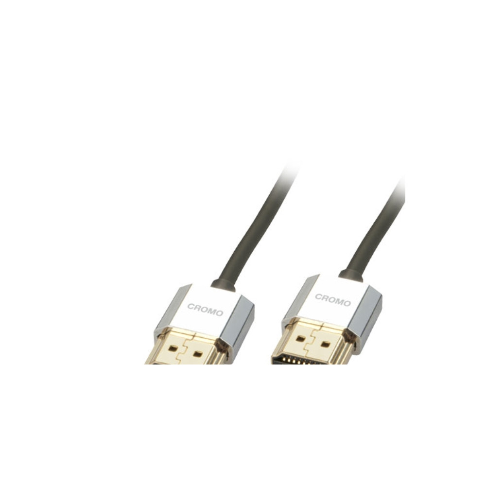 Produktbild för Lindy CROMO Slim High Speed HDMI Cable with Ethernet - HDMI-kabel med Ethernet - 1 m