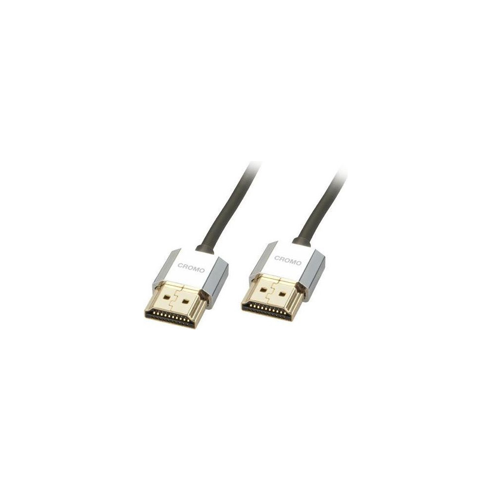 Produktbild för Lindy CROMO Slim High Speed HDMI Cable with Ethernet - HDMI-kabel med Ethernet - 1 m