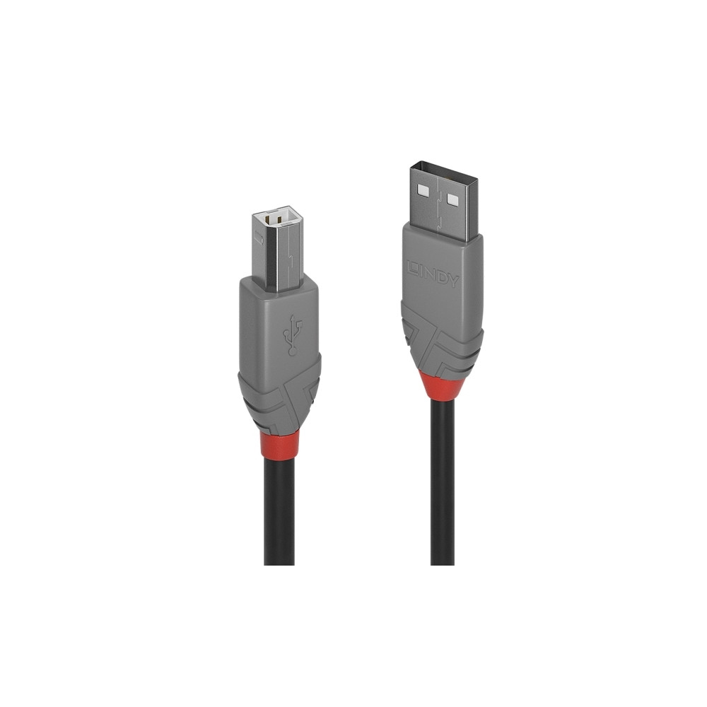 Produktbild för Lindy Anthra Line - USB-kabel - USB till USB typ B - 20 cm
