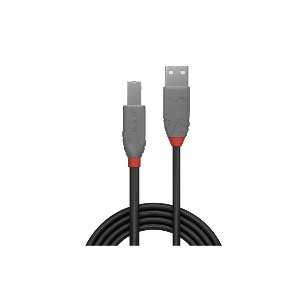 Produktbild för Lindy Anthra Line - USB-kabel - USB till USB typ B - 20 cm
