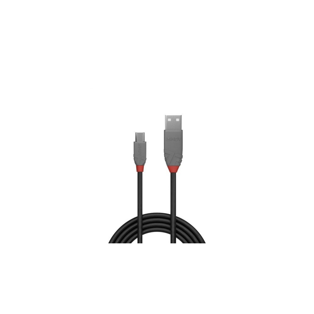 Produktbild för Lindy Anthra Line - USB-kabel - USB till mikro-USB typ B - 1 m