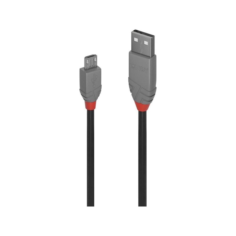 Produktbild för Lindy Anthra Line - USB-kabel - USB till mikro-USB typ B - 1 m
